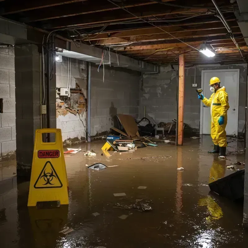 Flooded Basement Electrical Hazard in Pleasant Hill, IA Property